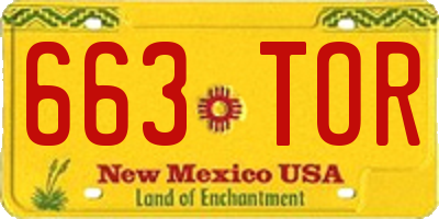 NM license plate 663TOR