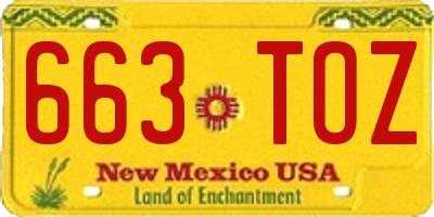 NM license plate 663TOZ