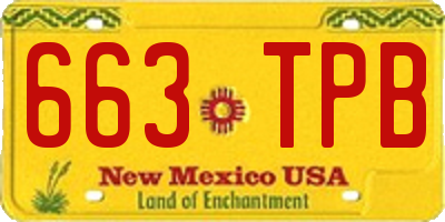 NM license plate 663TPB