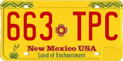 NM license plate 663TPC