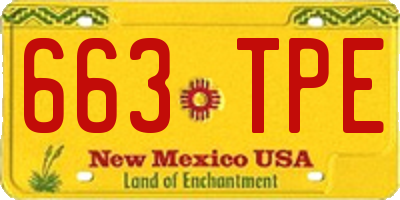 NM license plate 663TPE