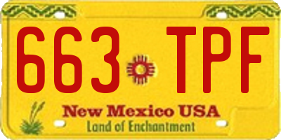 NM license plate 663TPF