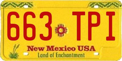NM license plate 663TPI