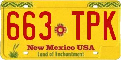 NM license plate 663TPK