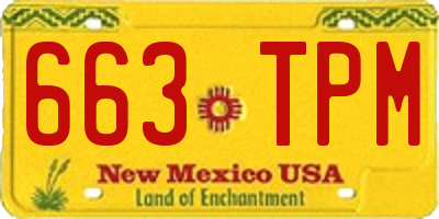 NM license plate 663TPM