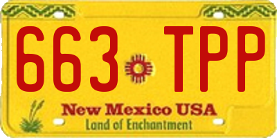 NM license plate 663TPP