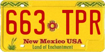 NM license plate 663TPR