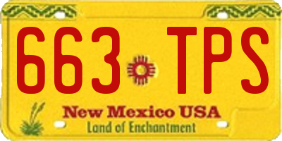 NM license plate 663TPS