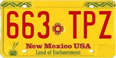NM license plate 663TPZ