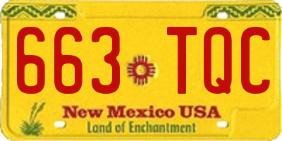NM license plate 663TQC