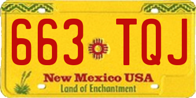 NM license plate 663TQJ