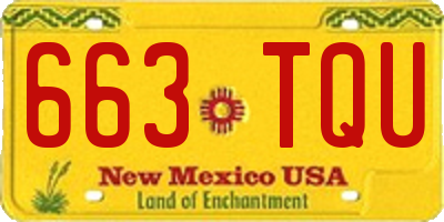 NM license plate 663TQU