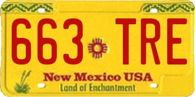 NM license plate 663TRE