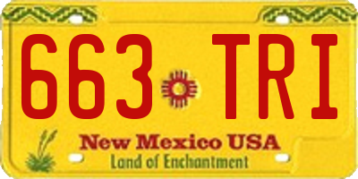 NM license plate 663TRI