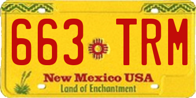 NM license plate 663TRM