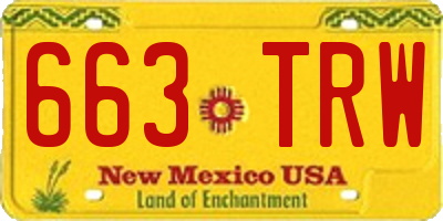 NM license plate 663TRW