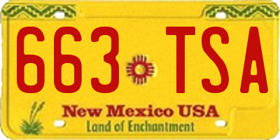 NM license plate 663TSA