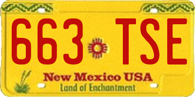 NM license plate 663TSE