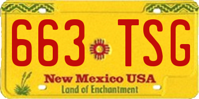 NM license plate 663TSG
