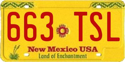 NM license plate 663TSL