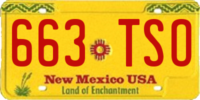 NM license plate 663TSO