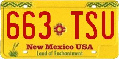 NM license plate 663TSU