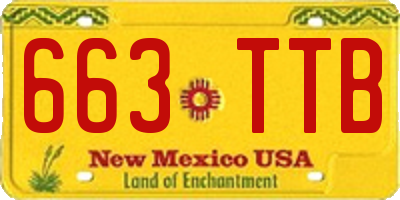 NM license plate 663TTB