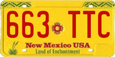 NM license plate 663TTC