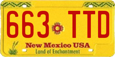 NM license plate 663TTD