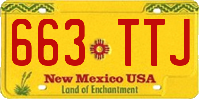 NM license plate 663TTJ