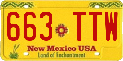 NM license plate 663TTW