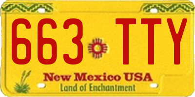 NM license plate 663TTY