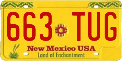 NM license plate 663TUG