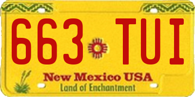 NM license plate 663TUI