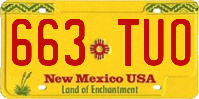 NM license plate 663TUO