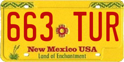 NM license plate 663TUR