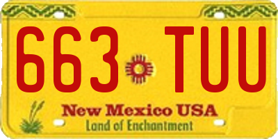 NM license plate 663TUU