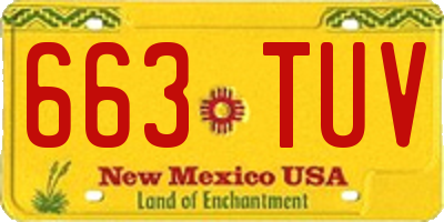 NM license plate 663TUV
