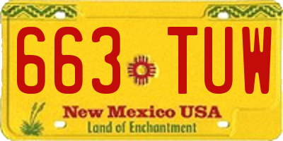 NM license plate 663TUW