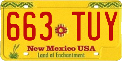 NM license plate 663TUY