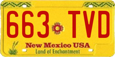 NM license plate 663TVD