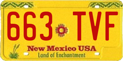 NM license plate 663TVF
