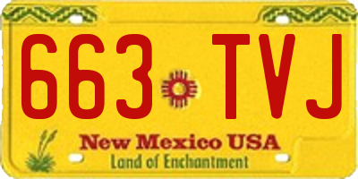 NM license plate 663TVJ