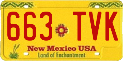 NM license plate 663TVK