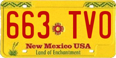 NM license plate 663TVO