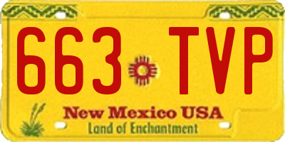 NM license plate 663TVP