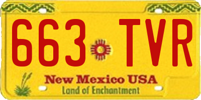 NM license plate 663TVR