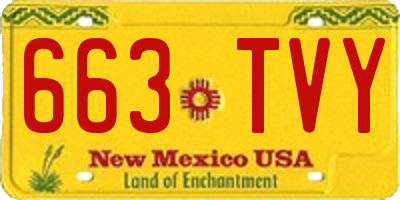 NM license plate 663TVY