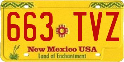 NM license plate 663TVZ