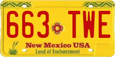 NM license plate 663TWE